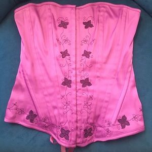 Purple Charlotte Russe lace-up & hook-and-eye corset size M